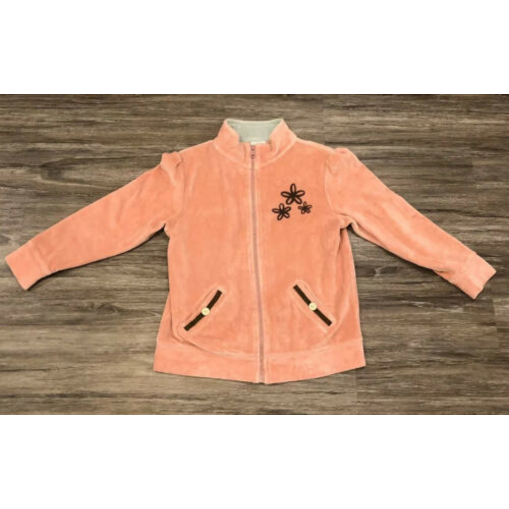 Matilda Jane 10 Pink Velour Zip Logo Jacket Cotton